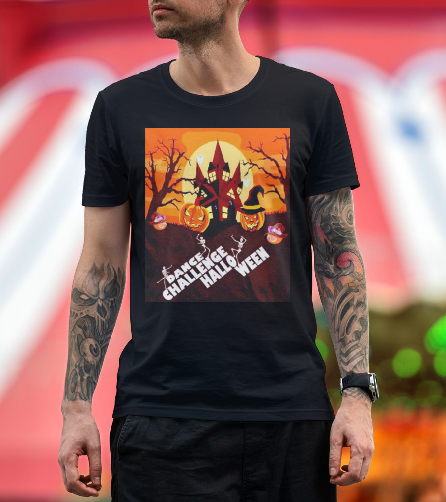 Dance Challenge Halloween Pumpkin Haunted House Spooky Night T-Shirt