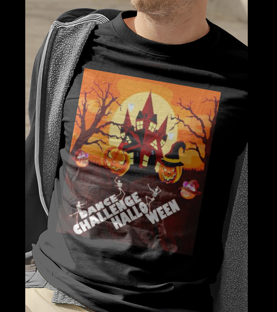 Dance Challenge Halloween Pumpkin Haunted House Spooky Night T-Shirt