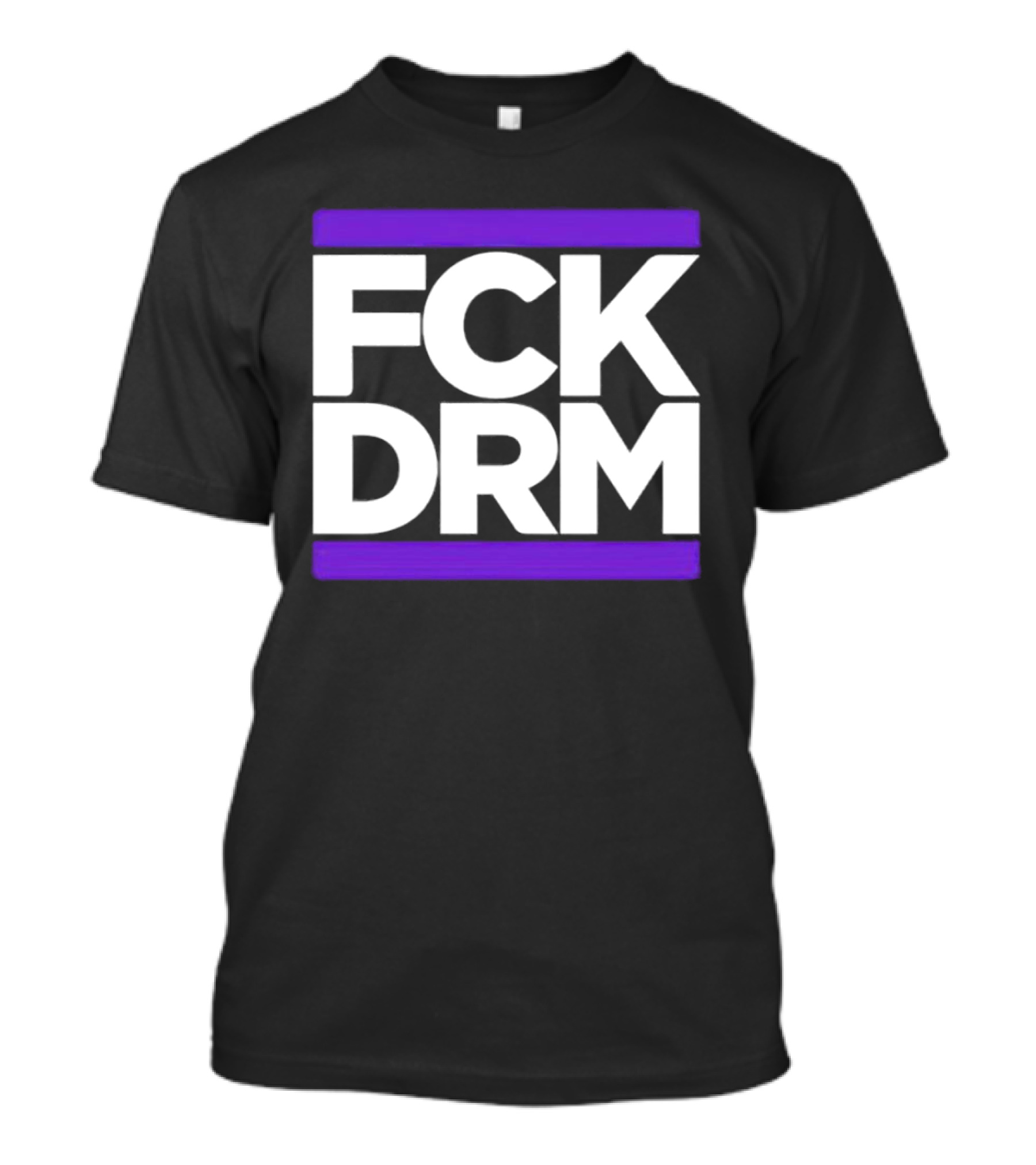 FCK DRM White Text On Purple T-Shirt