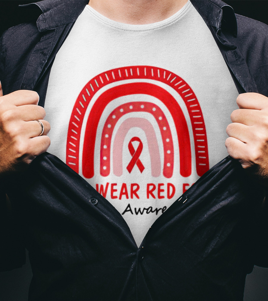 We Wear Red For AIDS Awareness Red Ribbon T-Shirt
