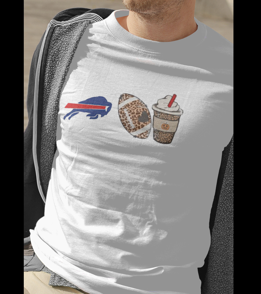 Buffalo Bills Fall Leopard Football Pumpkin Spice Coffee T-Shirt