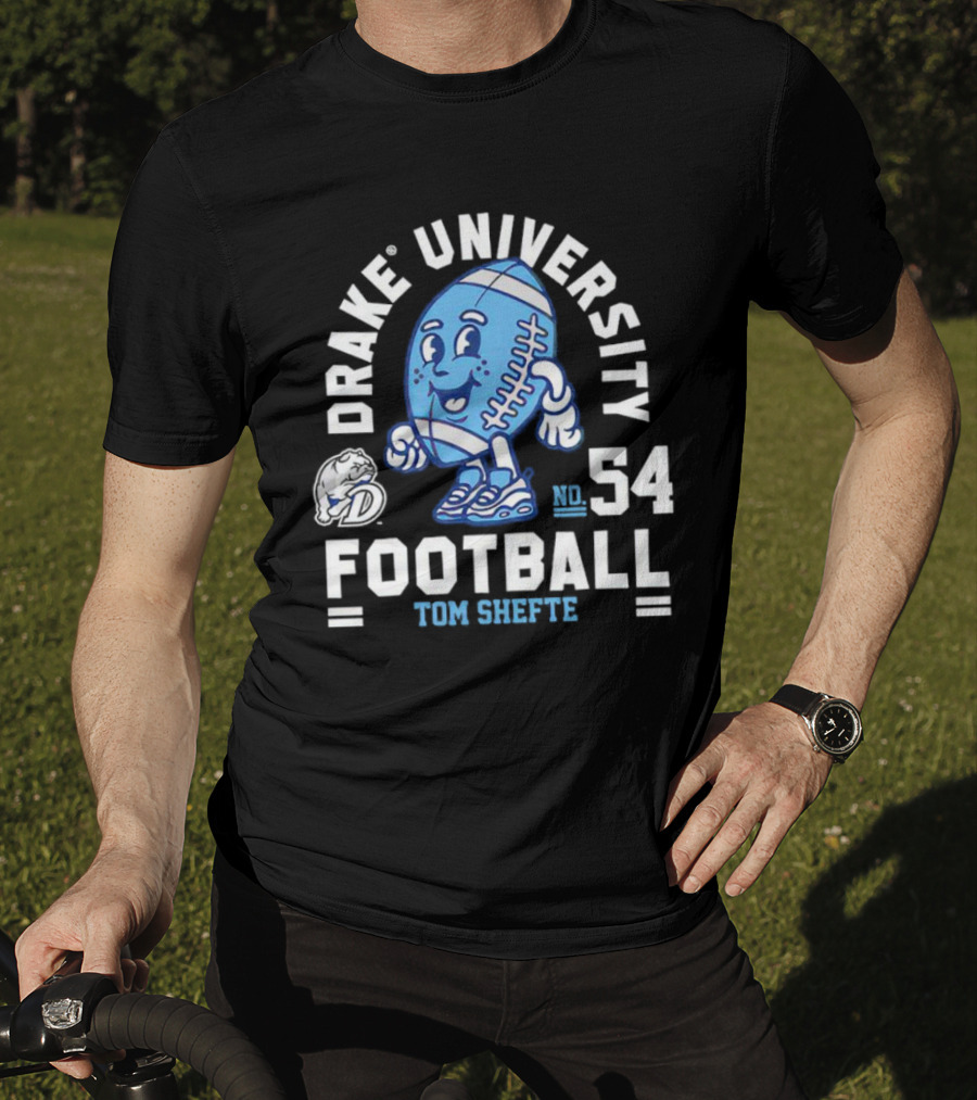 Drake University Football No 54 Tom Shefte T-Shirt