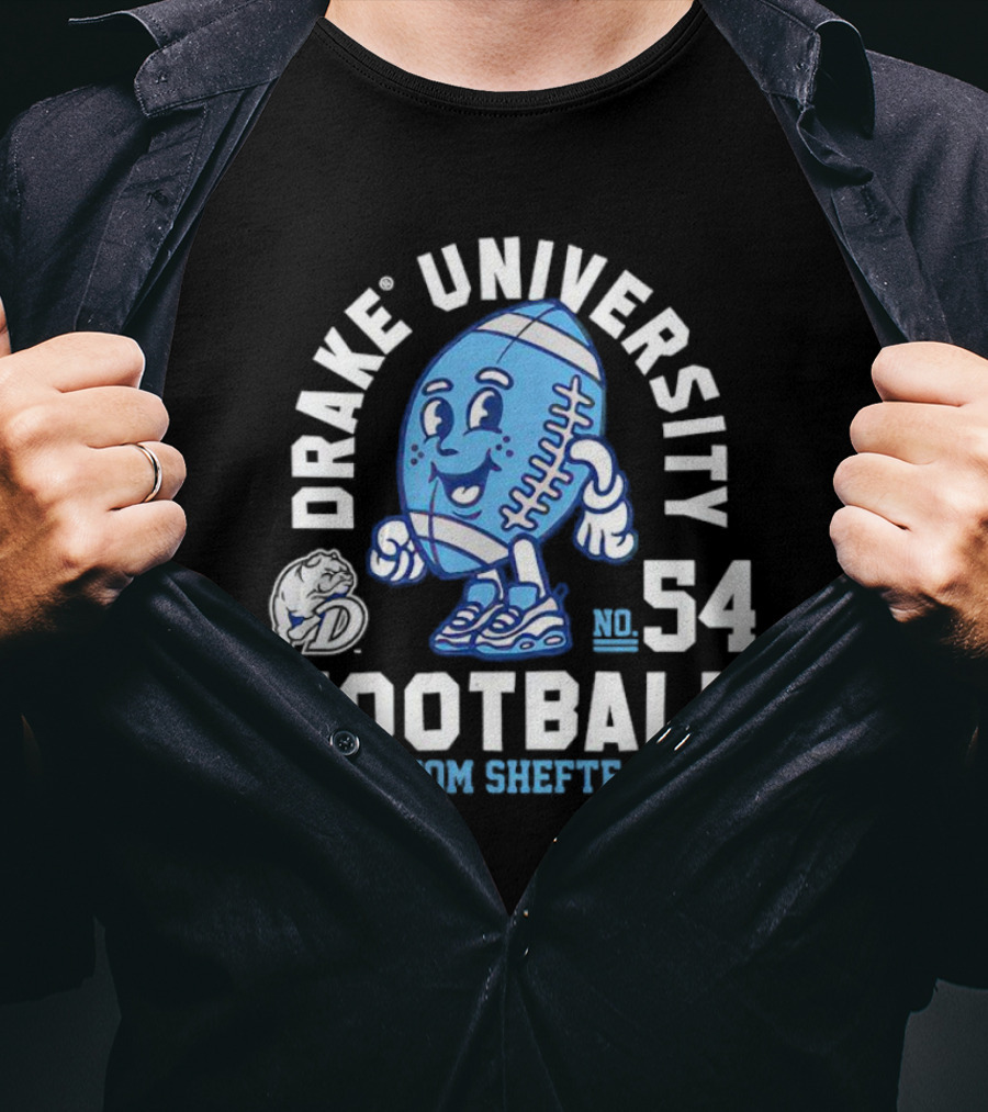 Drake University Football No 54 Tom Shefte T-Shirt