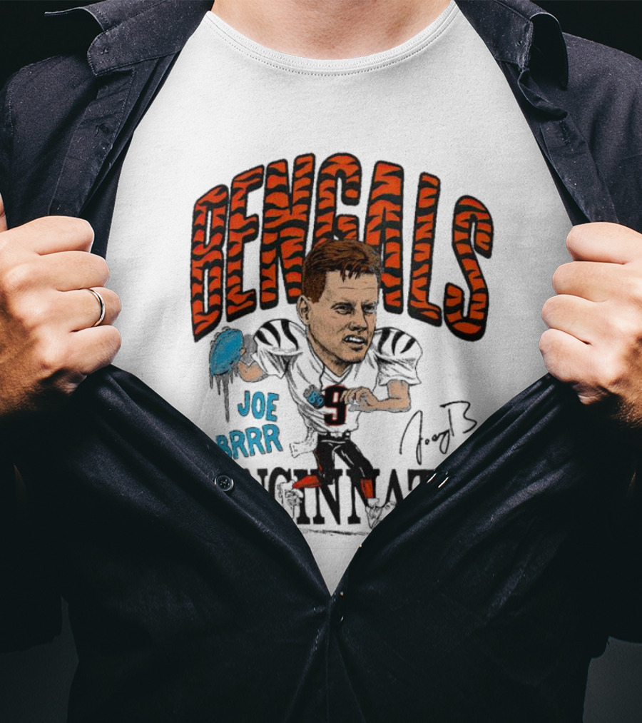 Bengals Joe Burrow Caricature Joe Brrr Cincinnati T-Shirt