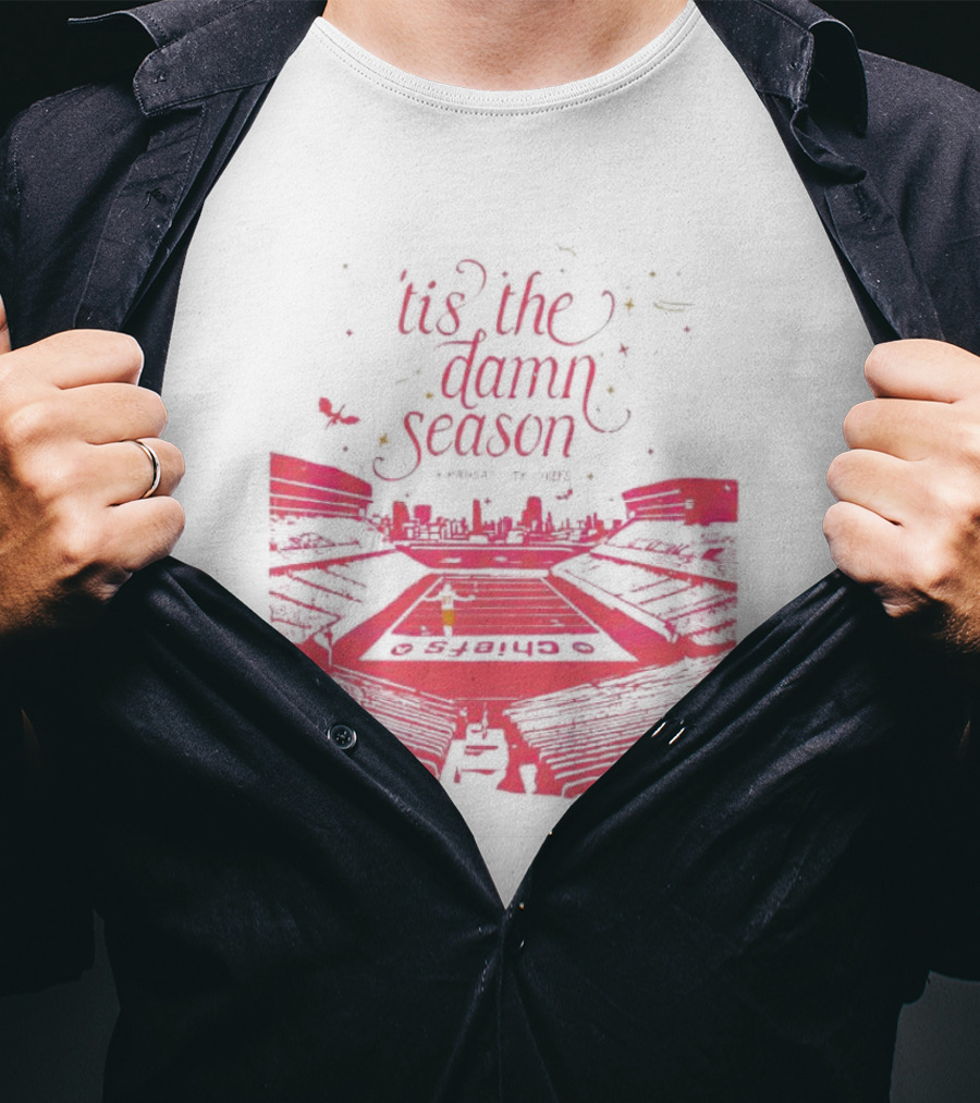 Chiefs Stadium 'Tis The Damn Season Football Night Lights T-Shirt