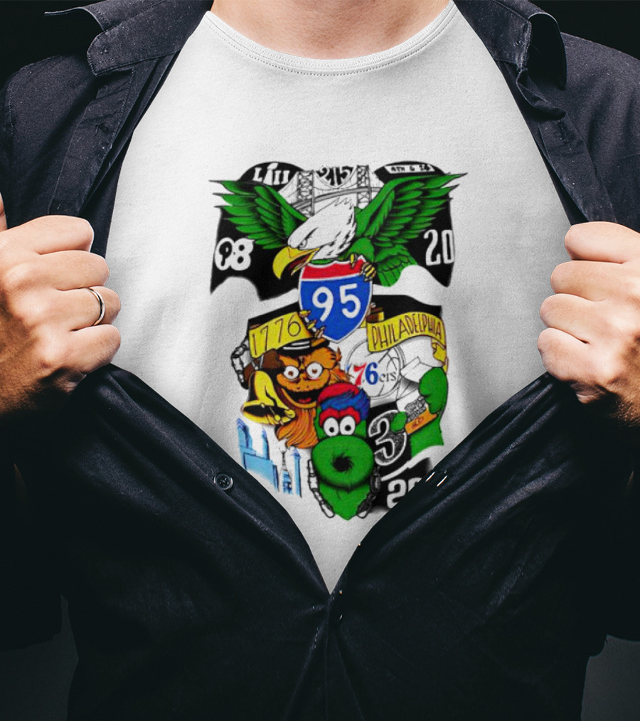 Dunphy 215 Tattoo Philadelphia 1776 Eagle Mascot 95 T-Shirt