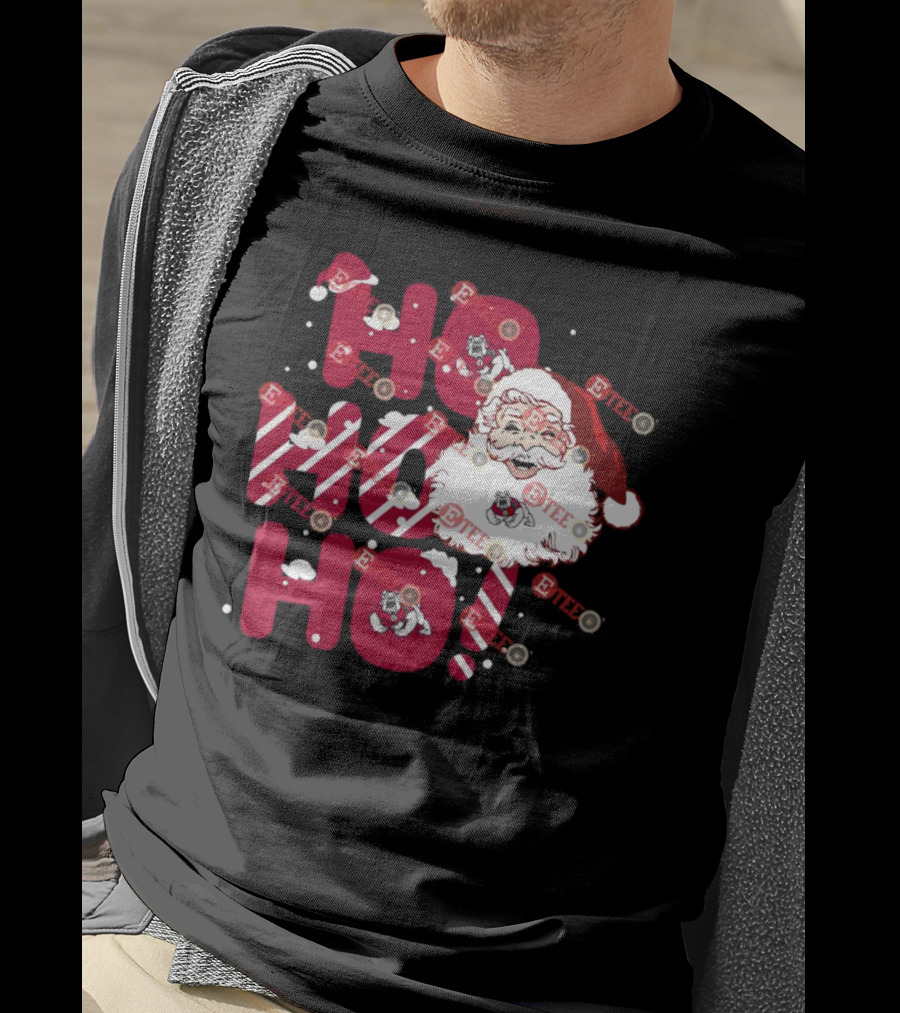 Fresno State Bulldogs Santa Claus Christmas Ho Ho Ho T-Shirt
