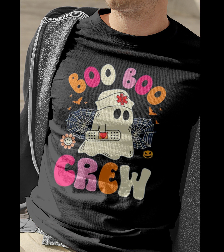 Groovy Boo Boo Crew Funny Nurse Ghost Halloween T-Shirt