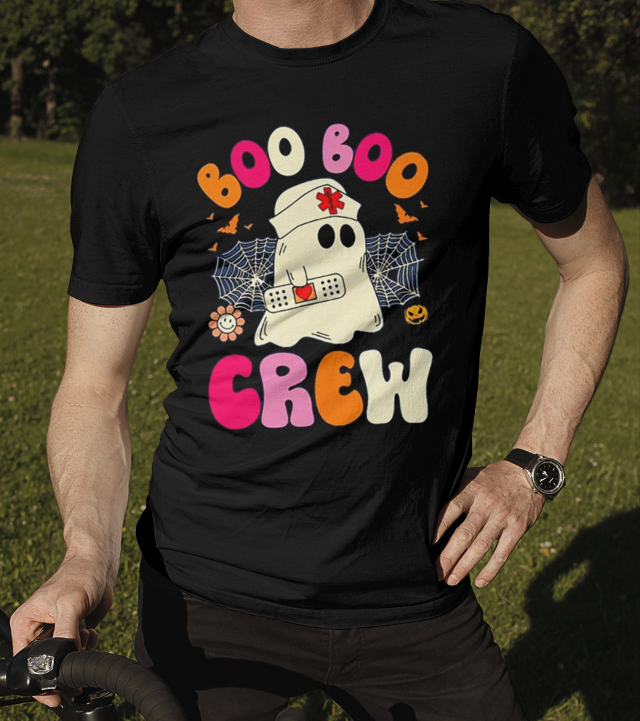 Groovy Boo Boo Crew Funny Nurse Ghost Halloween T-Shirt
