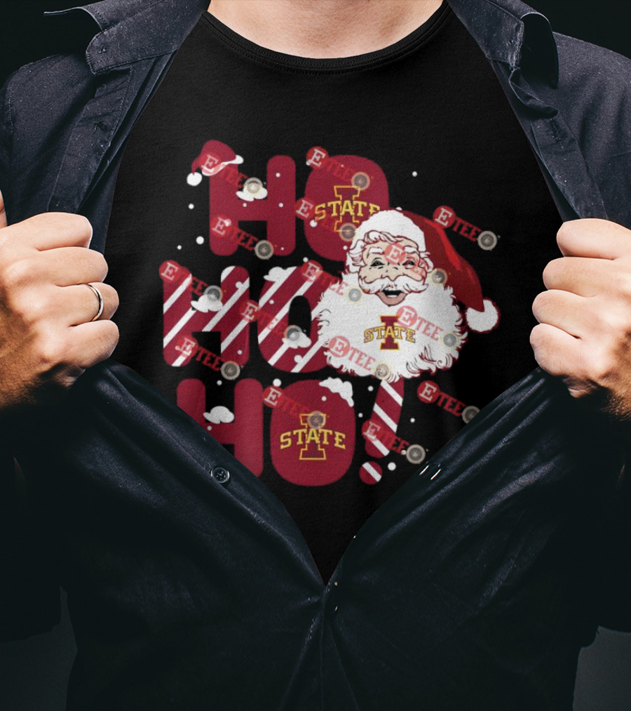 Iowa State Cyclones Santa Claus Ho Ho Ho Christmas T-Shirt