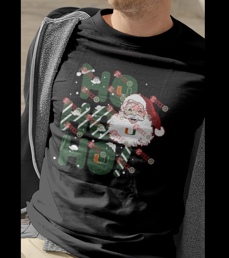Ho Ho Ho Miami Hurricanes Santa Claus Christmas T-Shirt