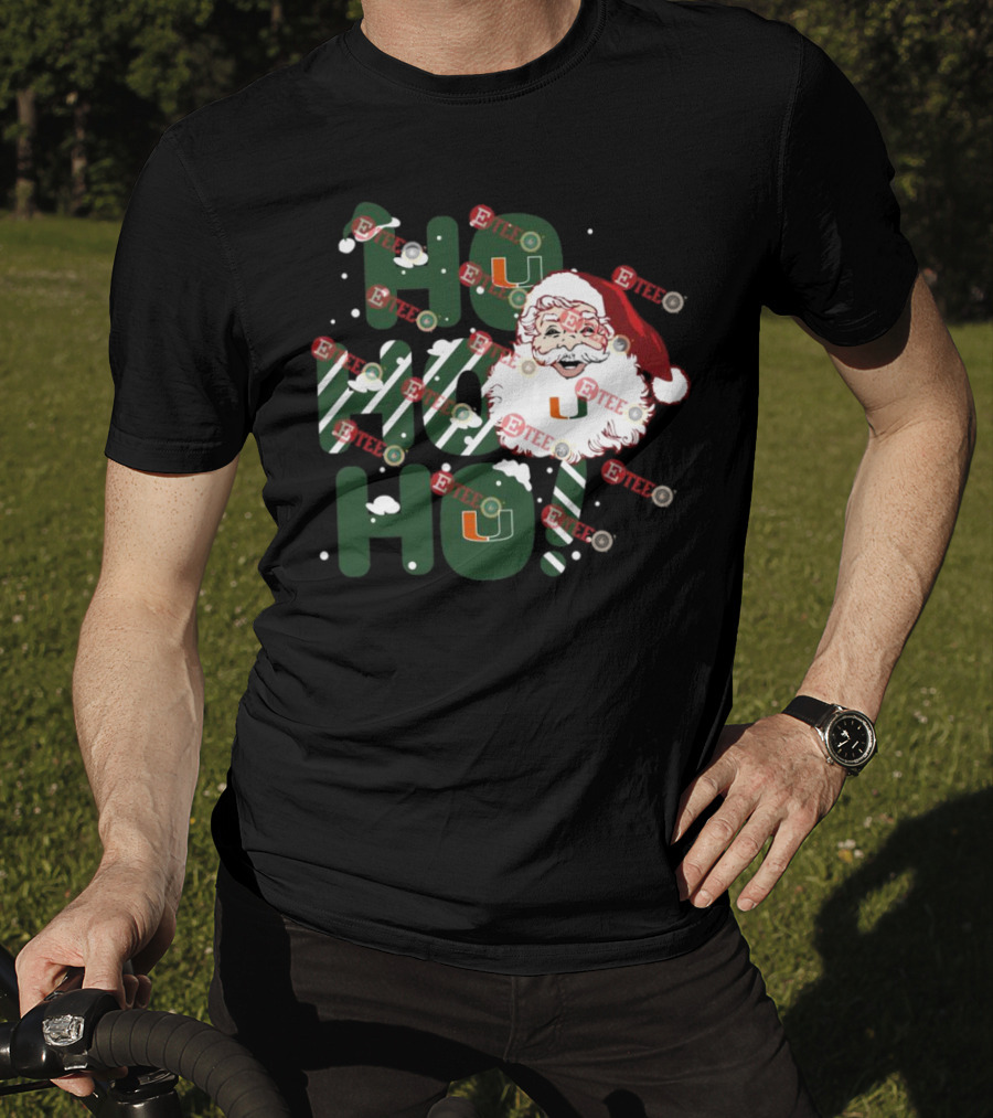Ho Ho Ho Miami Hurricanes Santa Claus Christmas T-Shirt
