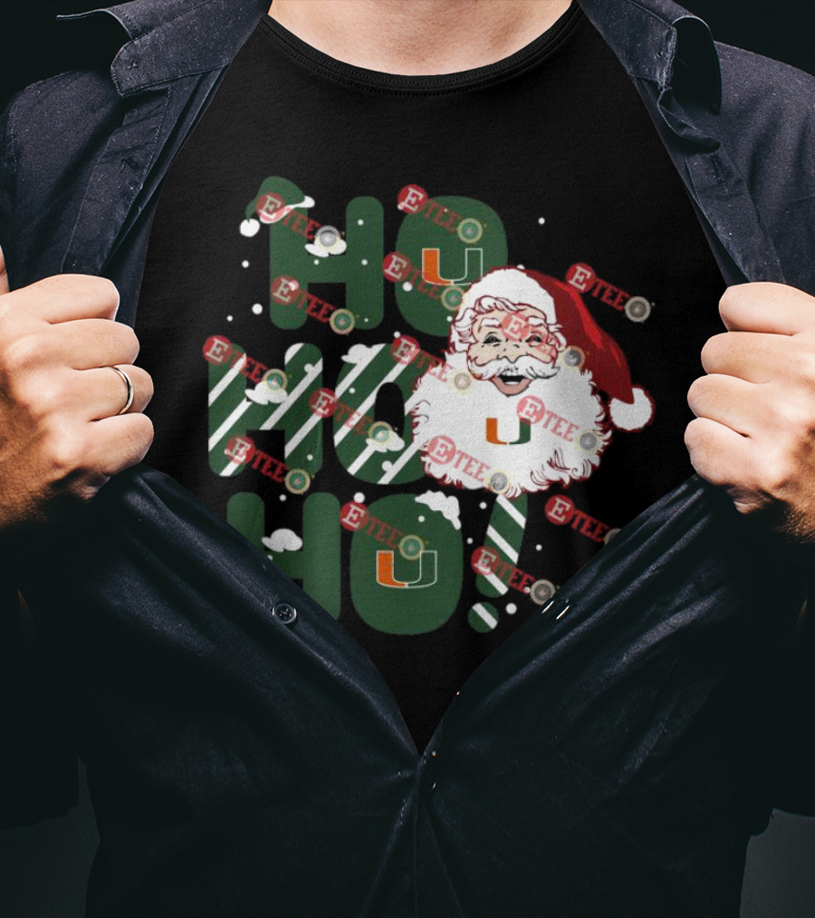 Ho Ho Ho Miami Hurricanes Santa Claus Christmas T-Shirt