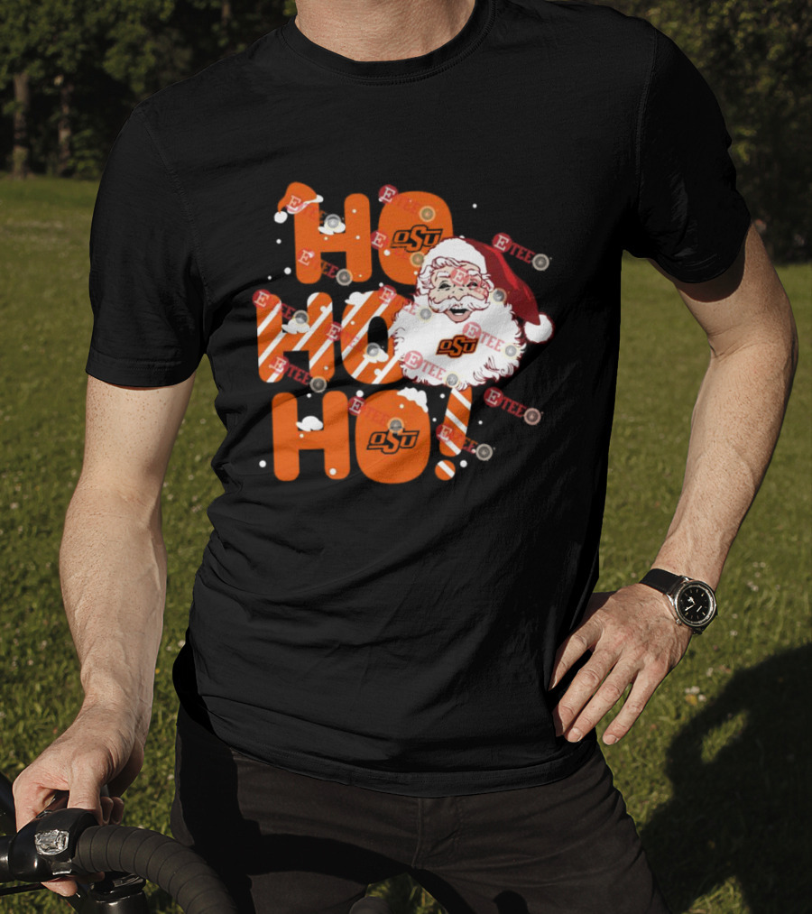 Oklahoma State Cowboys OSU Santa Claus Ho Ho Ho Christmas T-Shirt