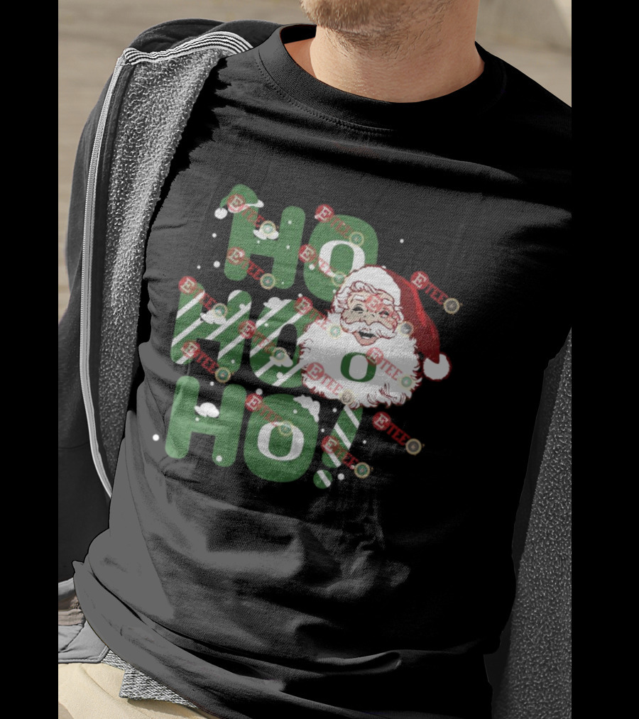 Ho Ho Ho Santa Claus Christmas Oregon Ducks T-Shirt