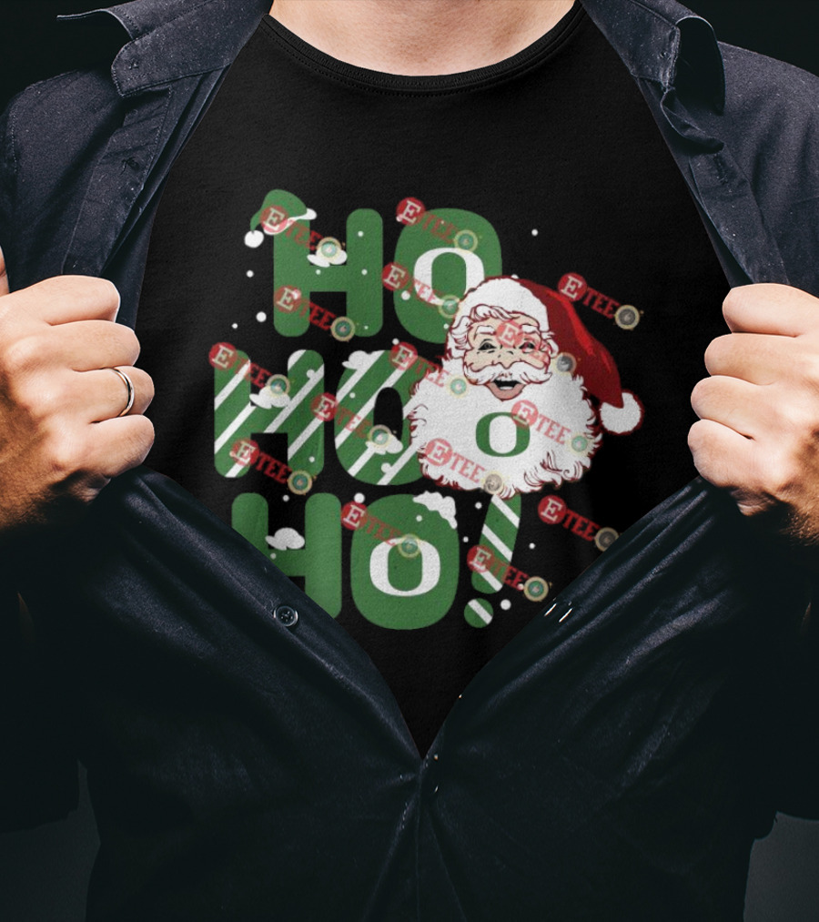 Ho Ho Ho Santa Claus Christmas Oregon Ducks T-Shirt