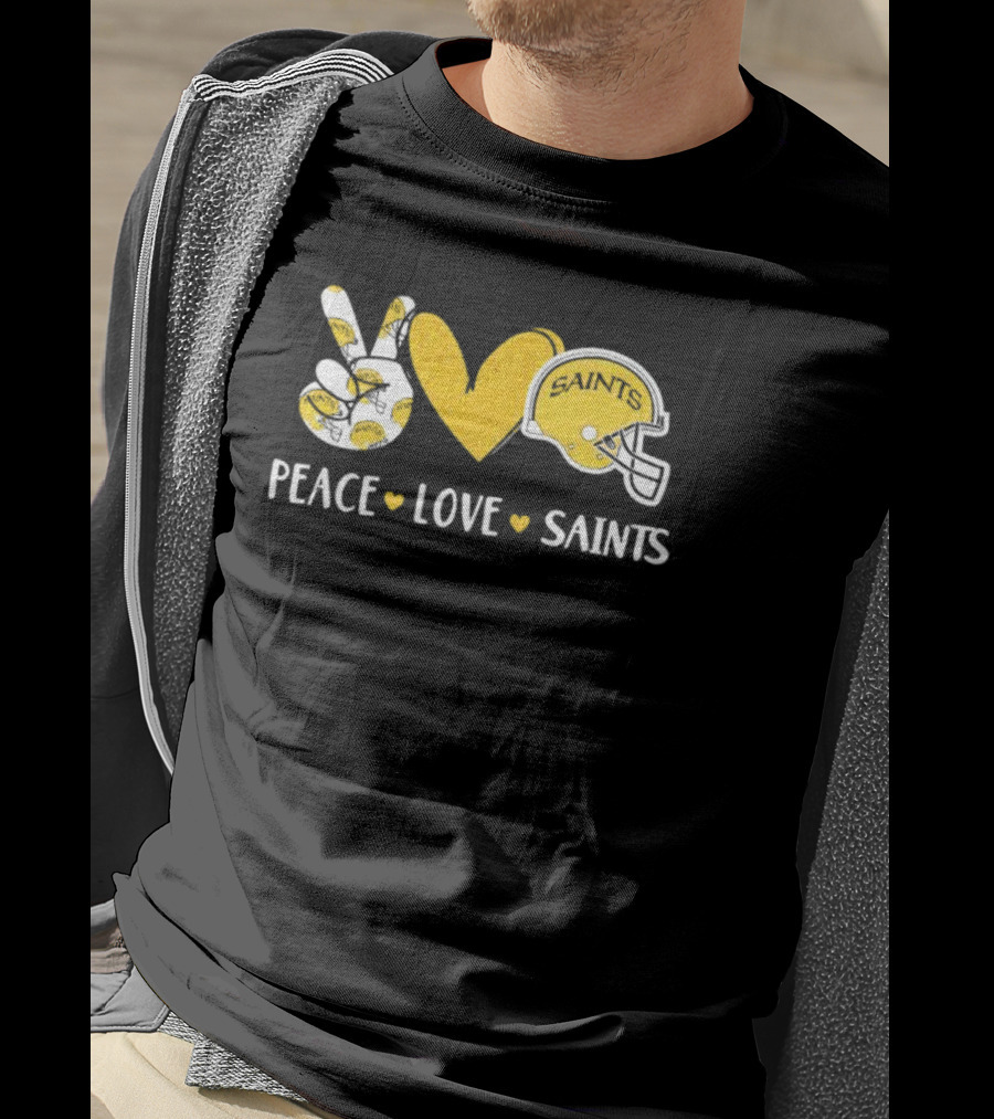 Peace Love New Orleans Saints Football Helmet T-Shirt
