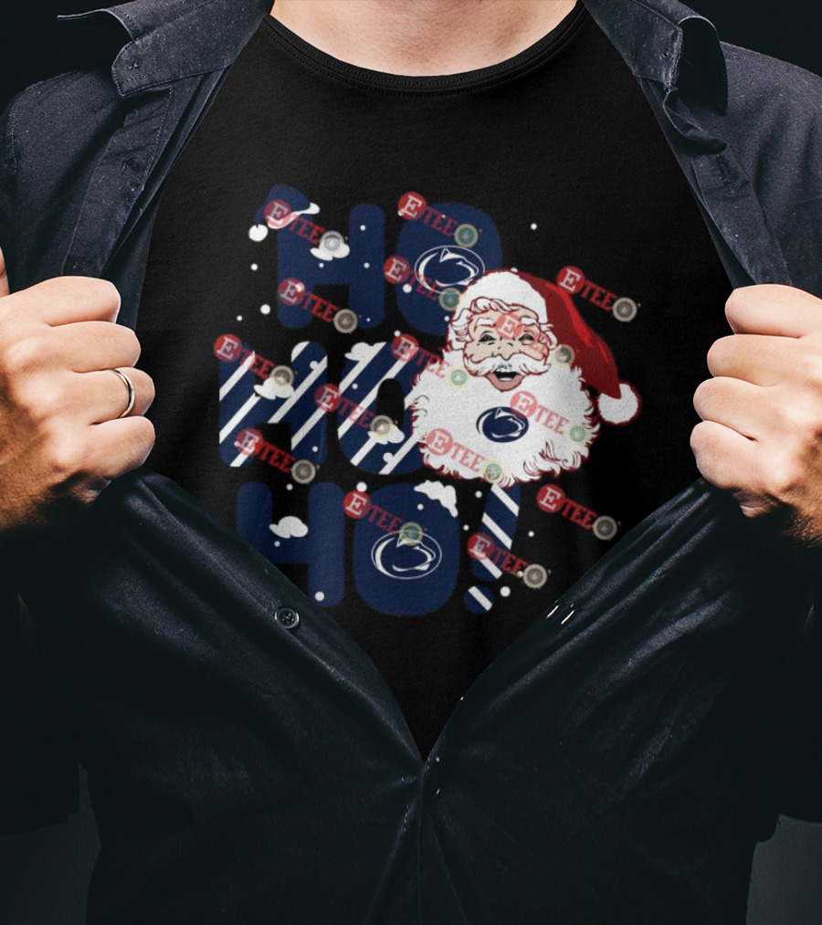 Penn State Nittany Lions Santa Claus Ho Ho Ho Christmas Snowflakes T-Shirt