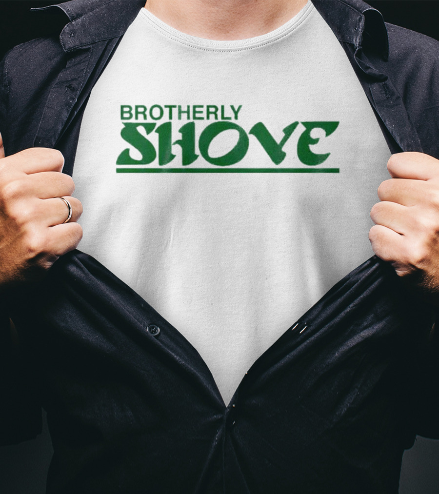 Philadelphia Football Brotherly Shove Green Text T-Shirt