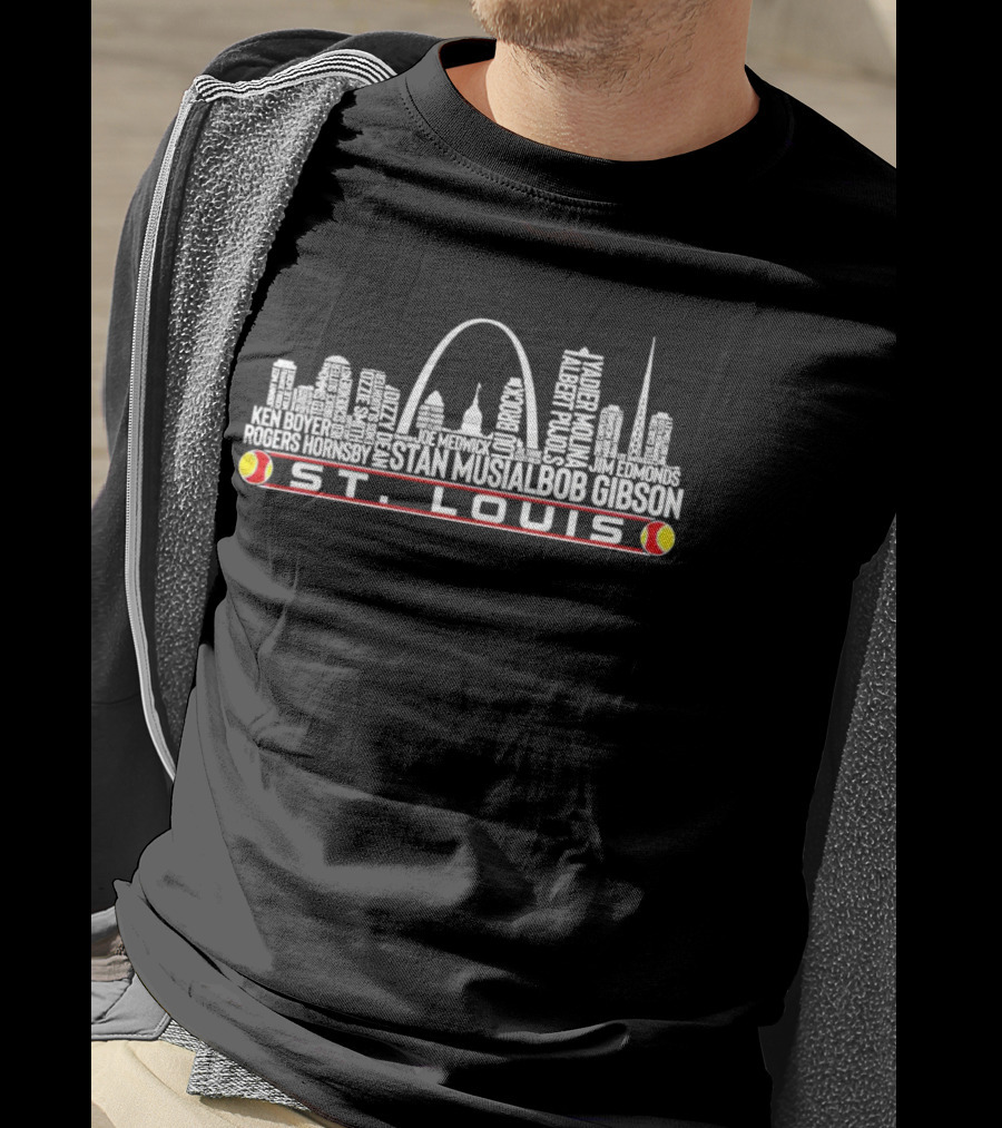 ST. LOUIS Skyline Ken Boyer Rogers Hornsby Dizzy Dean Joe Medwick Stan Musial Bob Gibson Yadier Molina Albert Pujols Jim Edmonds T-Shirt