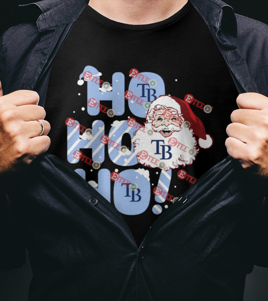 Tampa Bay Rays Santa Claus Ho Ho Ho TB Christmas Holiday T-Shirt