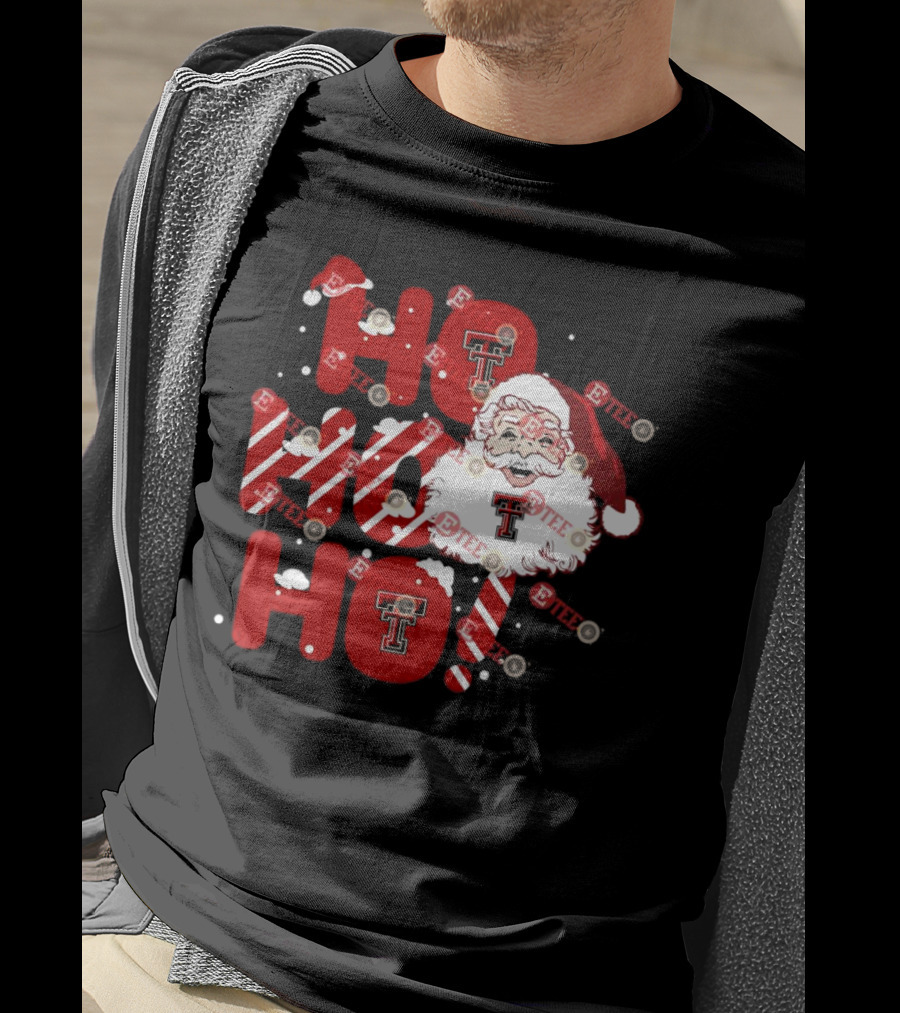 Texas Tech Red Raiders Santa Ho Ho Ho Christmas T-Shirt