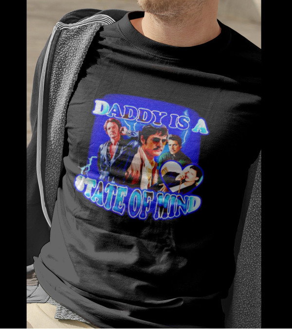 Pedro Pascal Daddy Is A State Of Mind Electric Blue Collection T-Shirt
