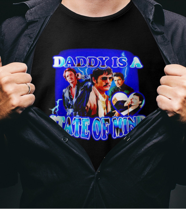 Pedro Pascal Daddy Is A State Of Mind Electric Blue Collection T-Shirt