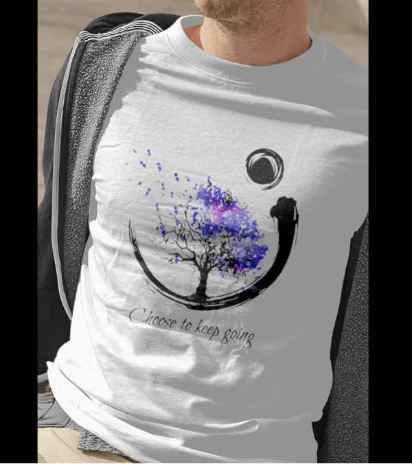 Choose To Keep Going Enso Tree With Splatter Art And Circle T-Shirt