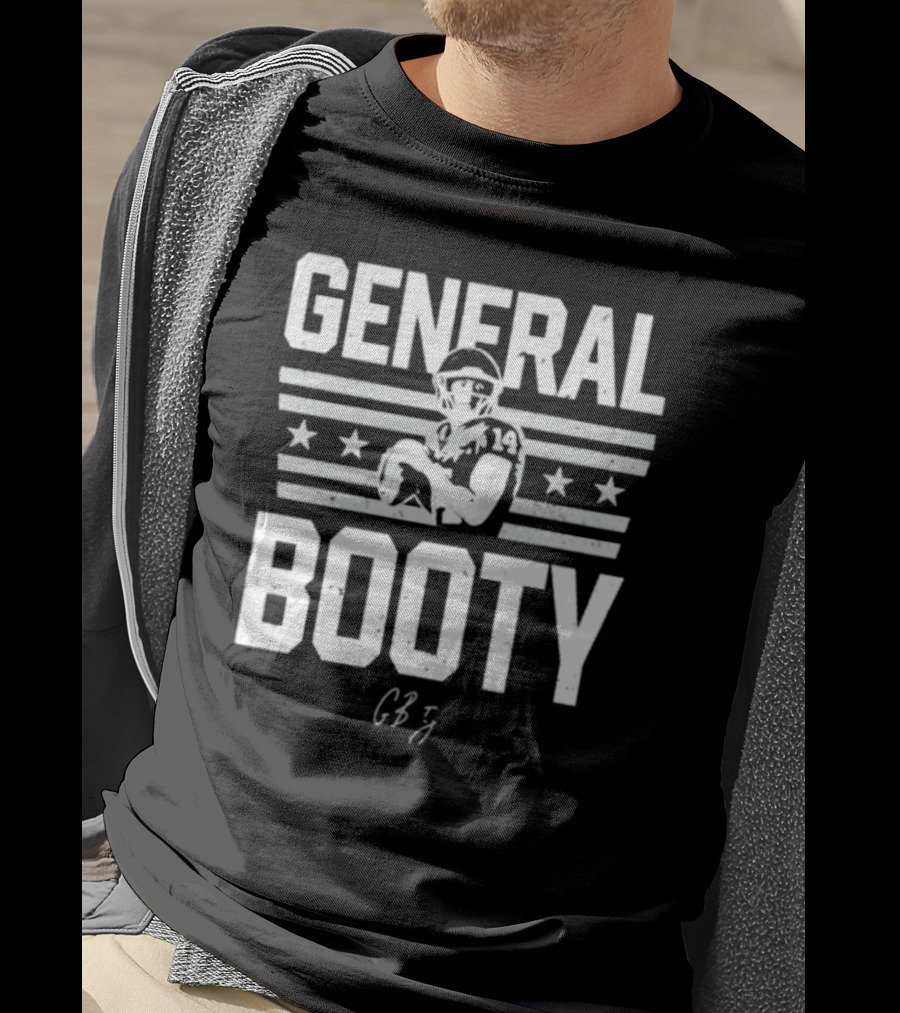 General Booty Oklahoma Football Stars Stripes Quarterback 14 CB Signature T-Shirt