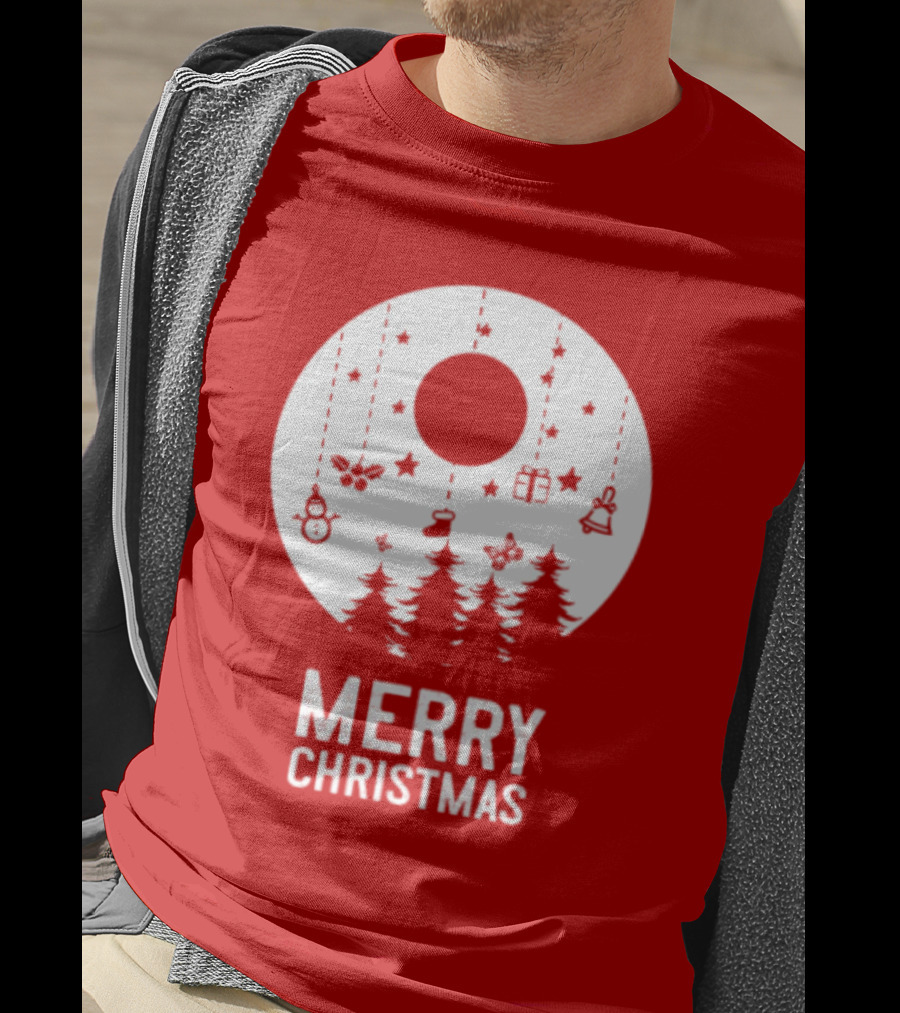 Merry Christmas Snowman Trees Stars And Presents T-Shirt