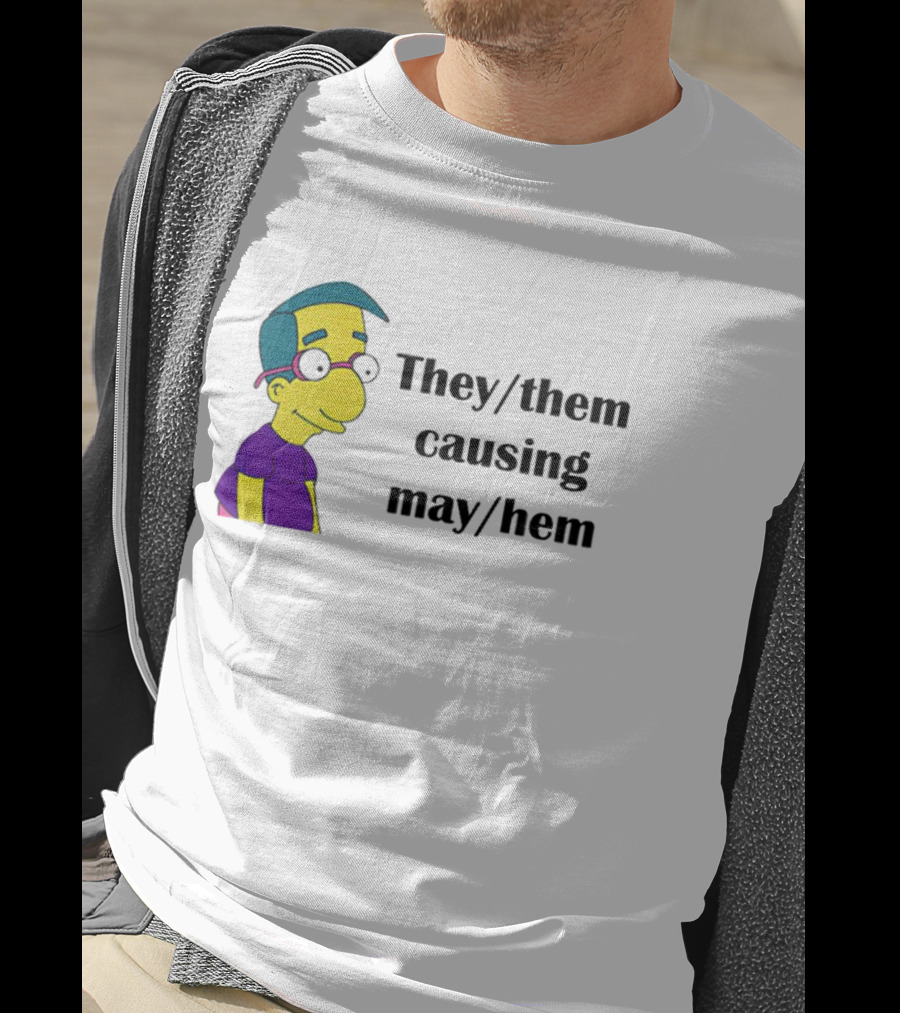 Milhouse Van Houten They/Them Causing Mayhem T-Shirt