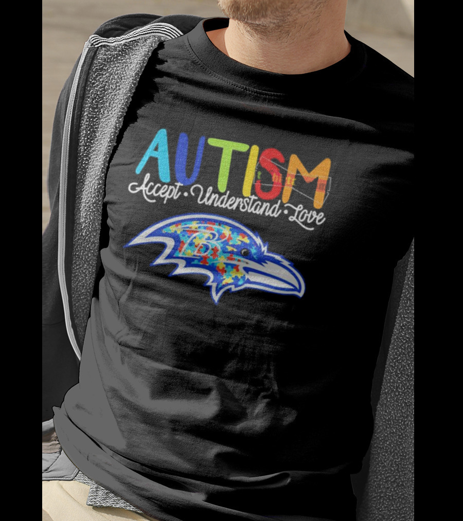 Baltimore Ravens NFL Autism Accept Understand Love Awareness T-Shirt