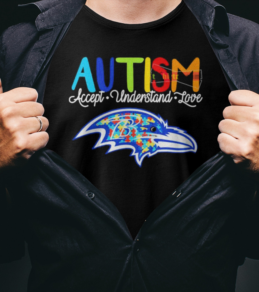 Baltimore Ravens NFL Autism Accept Understand Love Awareness T-Shirt