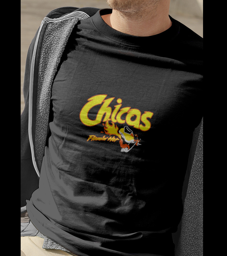 Chicas Flamin’ Hot Cheetos Cartoon Flame T-Shirt