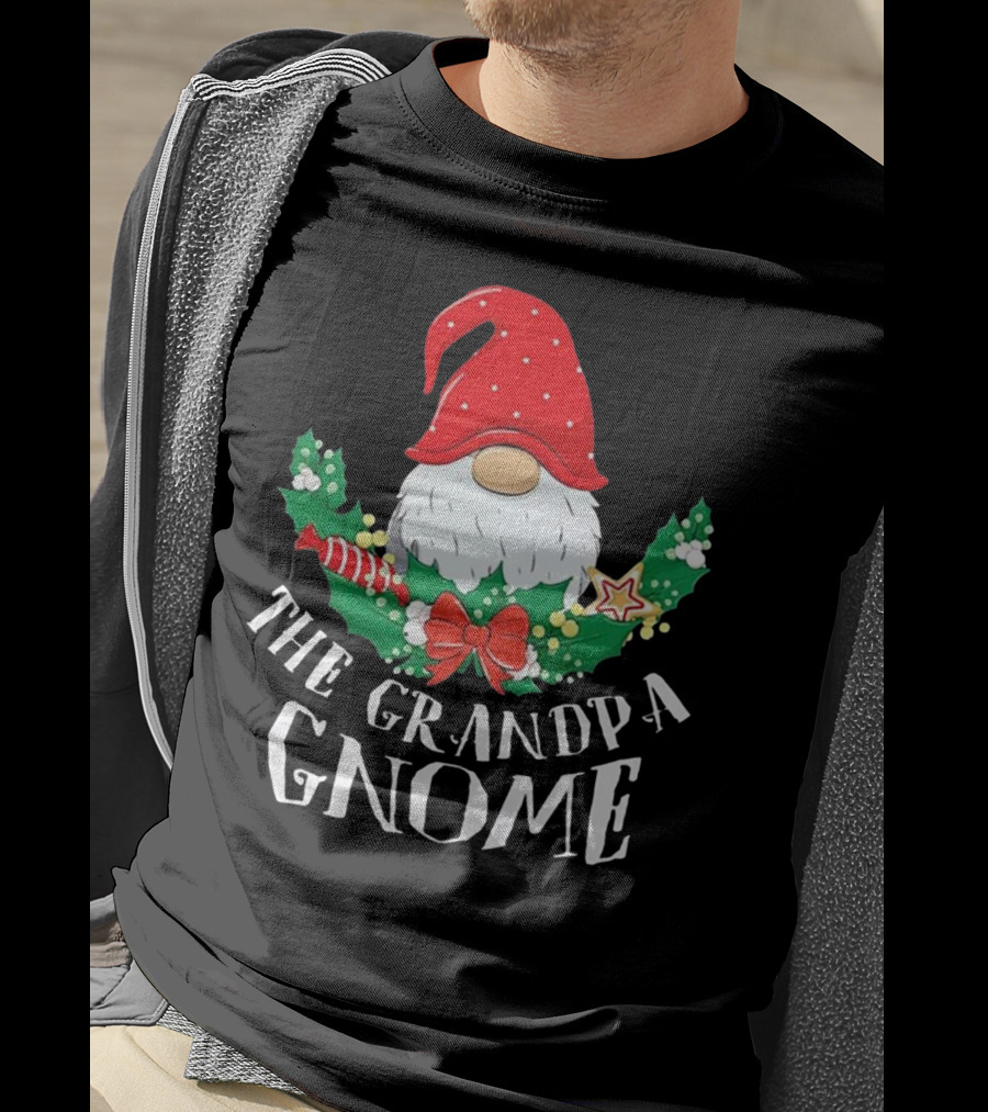 The Grandpa Gnome Funny Matching Family Christmas Party T-Shirt