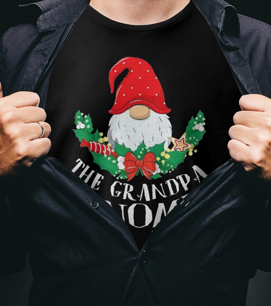 The Grandpa Gnome Funny Matching Family Christmas Party T-Shirt