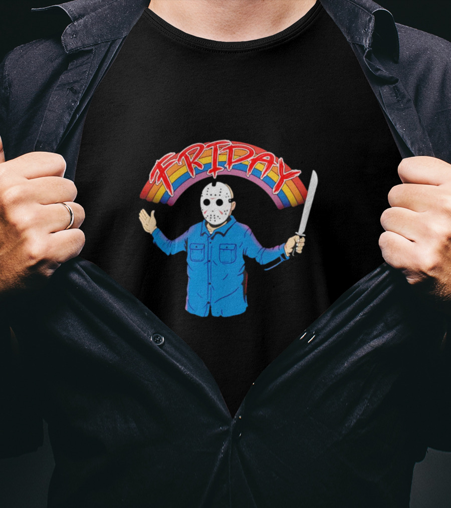 Jason Voorhees Friday Rainbow Halloween Horror T-Shirt
