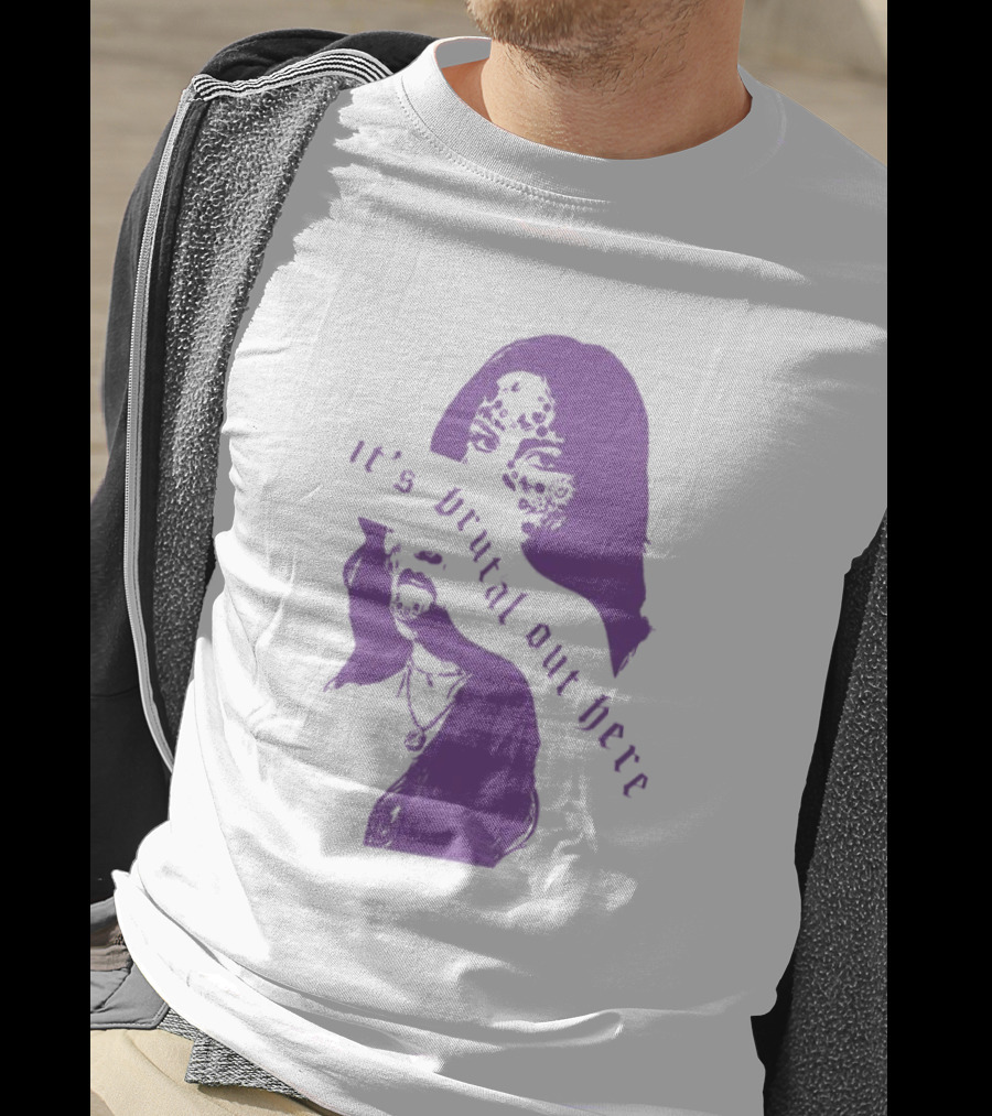 Olivia Rodrigo It's Brutal Out Here Purple Dual Image T-Shirt