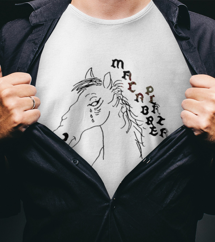 Macabre Plaza Taboo Crying Horse Art With Stylized Letters T-Shirt