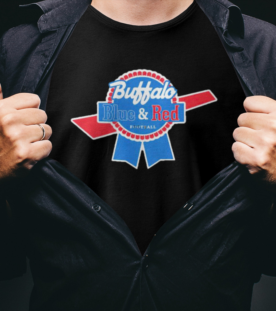 Buffalo Blue And Red Football Logo Emblem T-Shirt