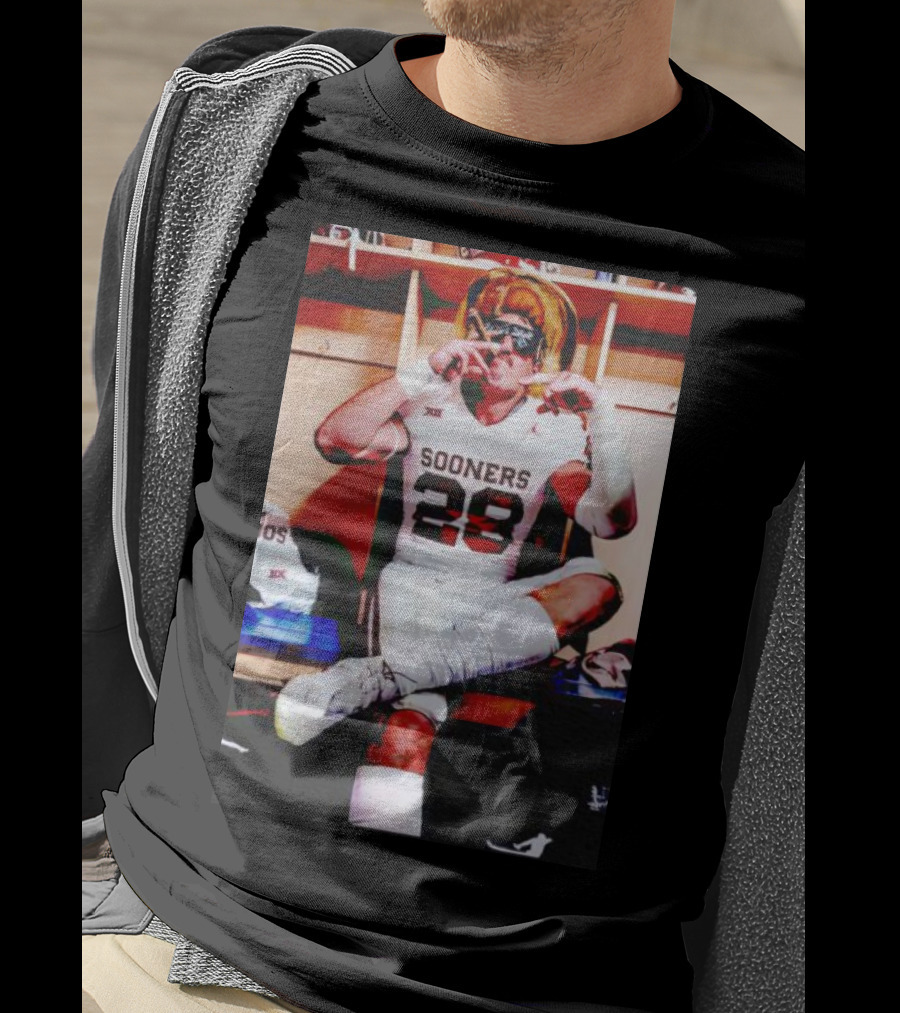 Sooners 28 Danny Stutsman Red River Rivalry Football Locker Room Image T-Shirt