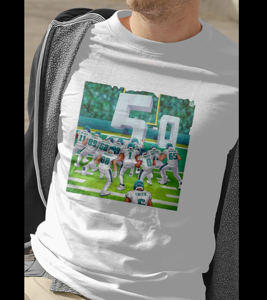 5-0 Brotherly Shove Undefeated Philadelphia Eagles Team Formation T-Shirt