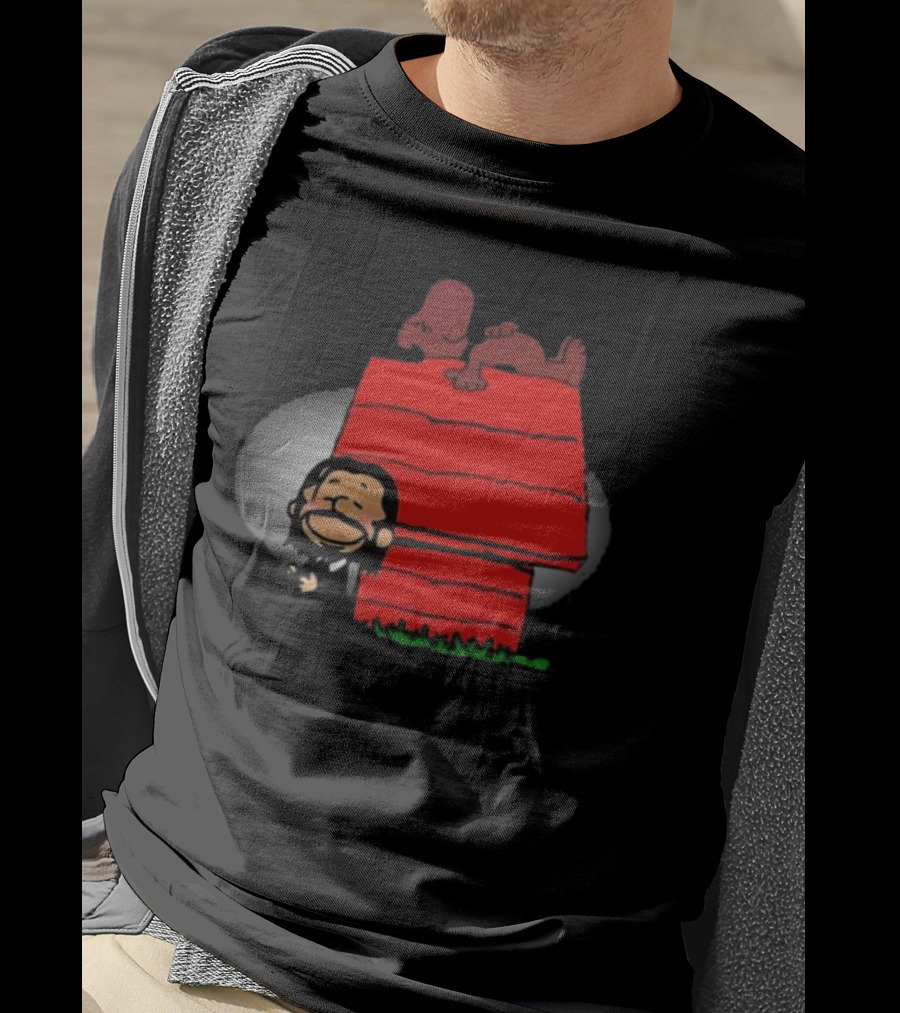 John Wick And Snoopy On Red Doghouse Crossover T-Shirt
