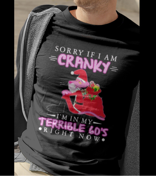 Sorry If I Am Cranky Pink Panther Santa I'm In My Terrible 60's Right Now T-Shirt