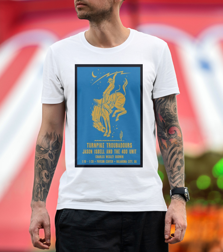 Turnpike Troubadours Jason Isbell and The 400 Unit Charles Wesley Godwin January 19th-20th Paycom Center Oklahoma City T-Shirt