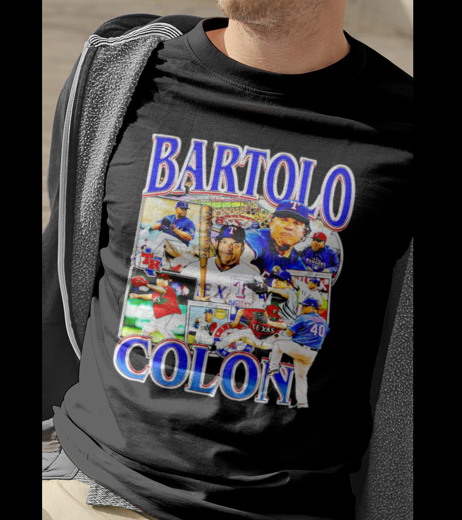 BARTOLO COLÓN Texas Rangers Pitching Action Collage T-Shirt