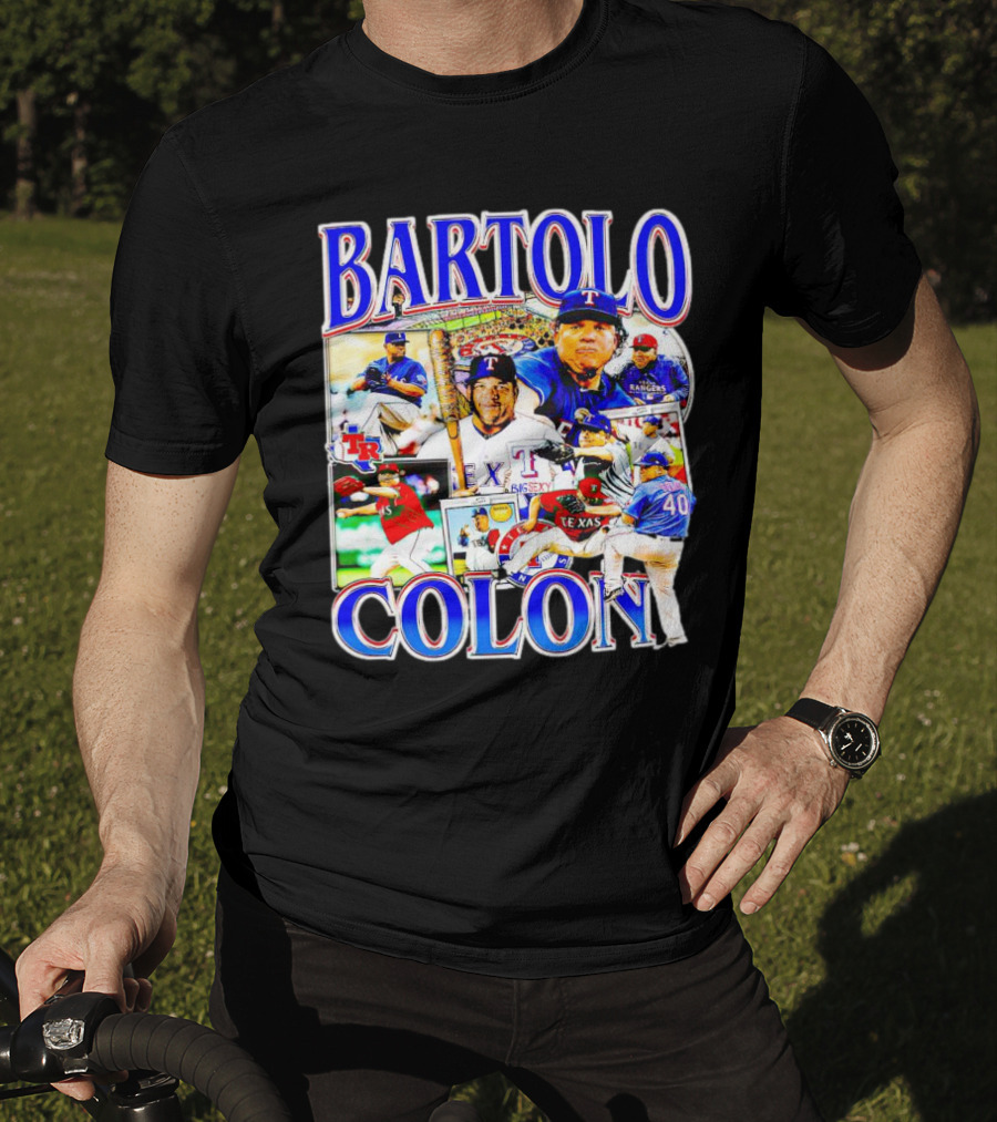 BARTOLO COLÓN Texas Rangers Pitching Action Collage T-Shirt