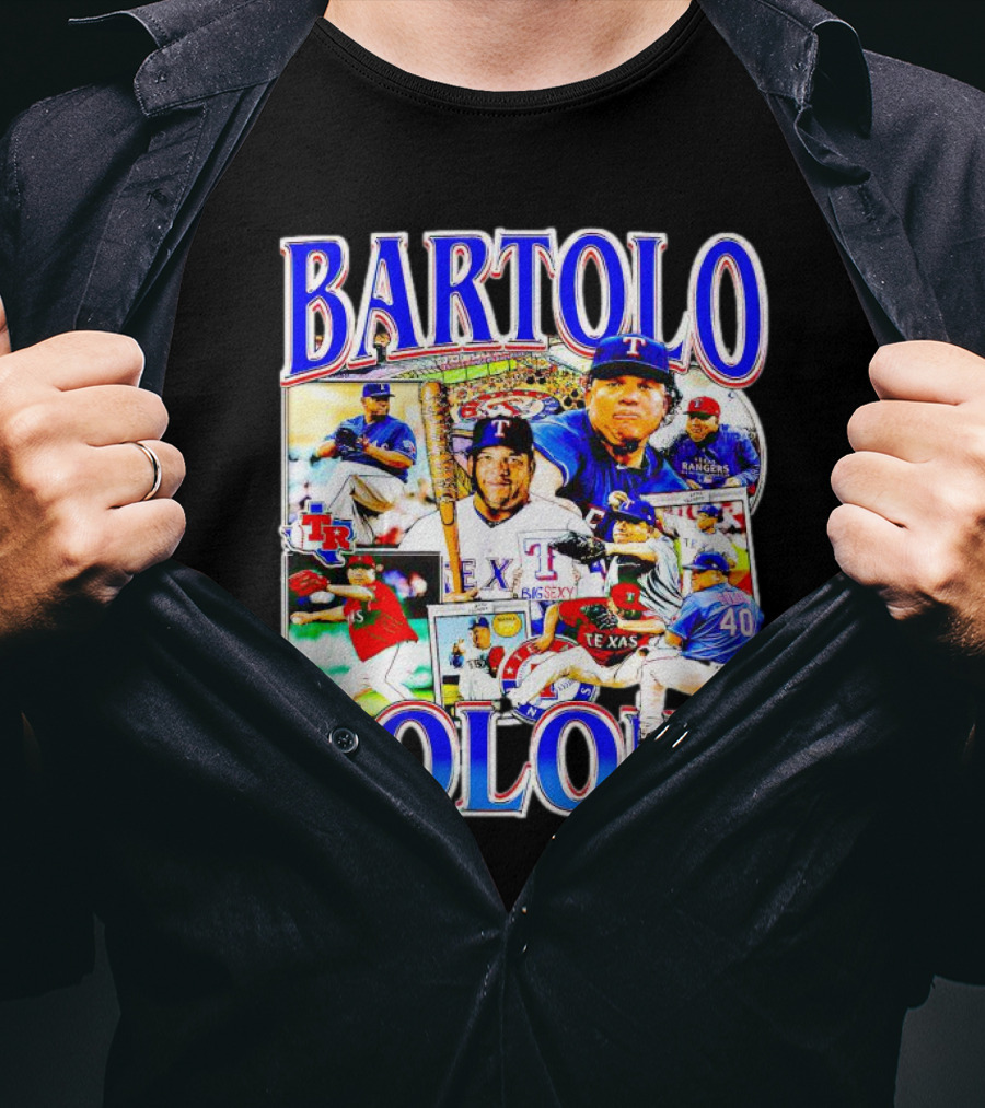 BARTOLO COLÓN Texas Rangers Pitching Action Collage T-Shirt