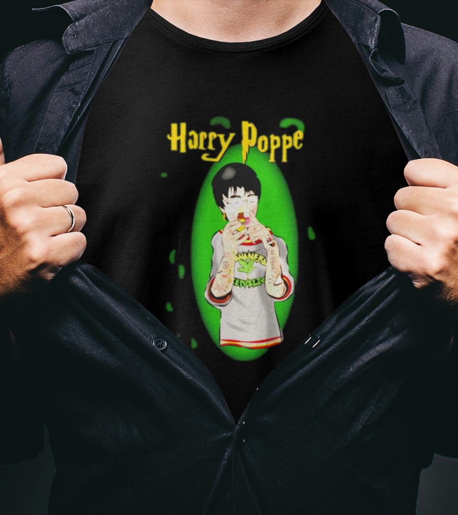 Harry Poppe Marijuana Dude With Tattoo Sleeves Smoking Weed T-Shirt